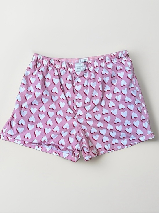 American Eagle Outfitters Other - American Eagle Pink Heart Print Pajama Boxer Shorts Elastic Waist Pull On Sz L